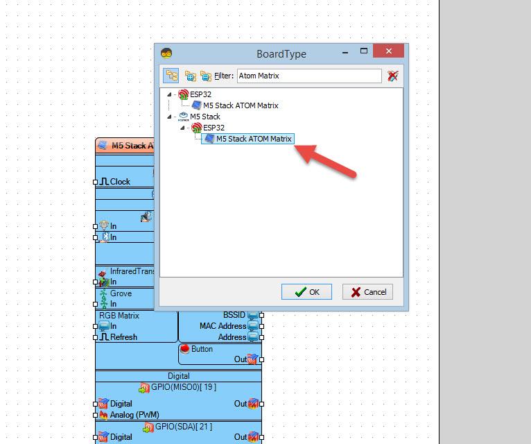 Step 2: Start Visuino, and Select the Atom Matrix Board Type