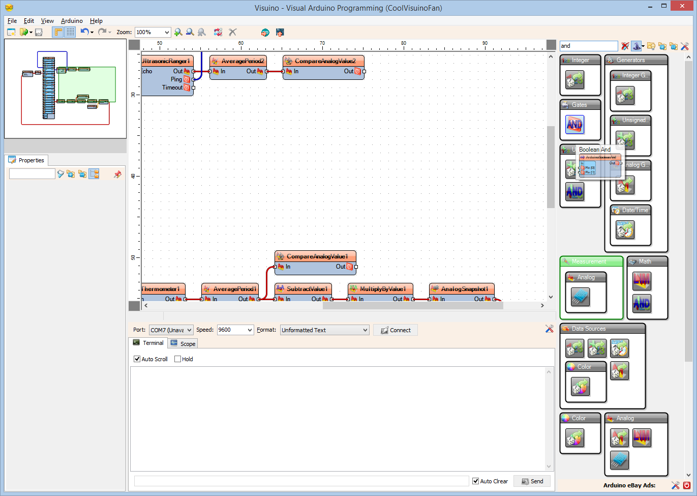 Step 11: In Visuino Add Components to Enable/disable the Fan