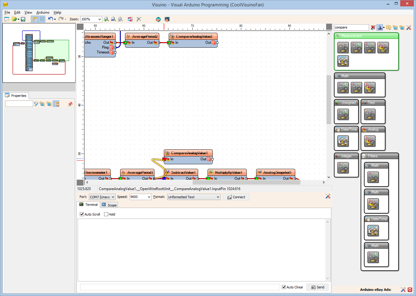 Step 11: In Visuino Add Components to Enable/disable the Fan