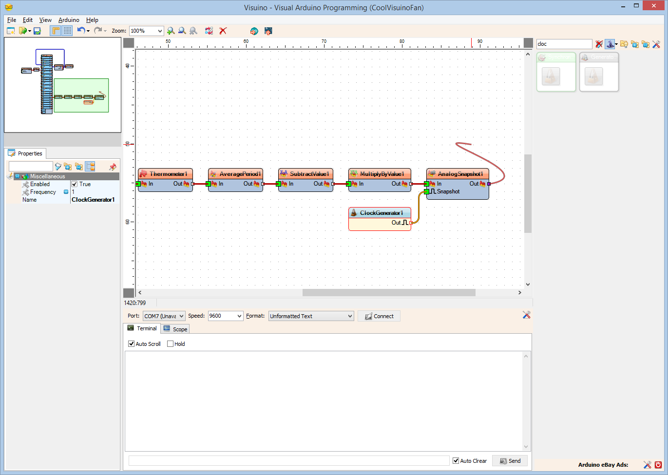 Step 10: In Visuino Add Components to Control the Speed of the Fan