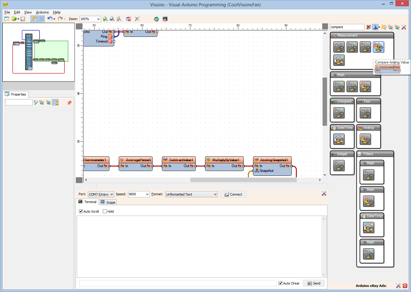 Step 11: In Visuino Add Components to Enable/disable the Fan