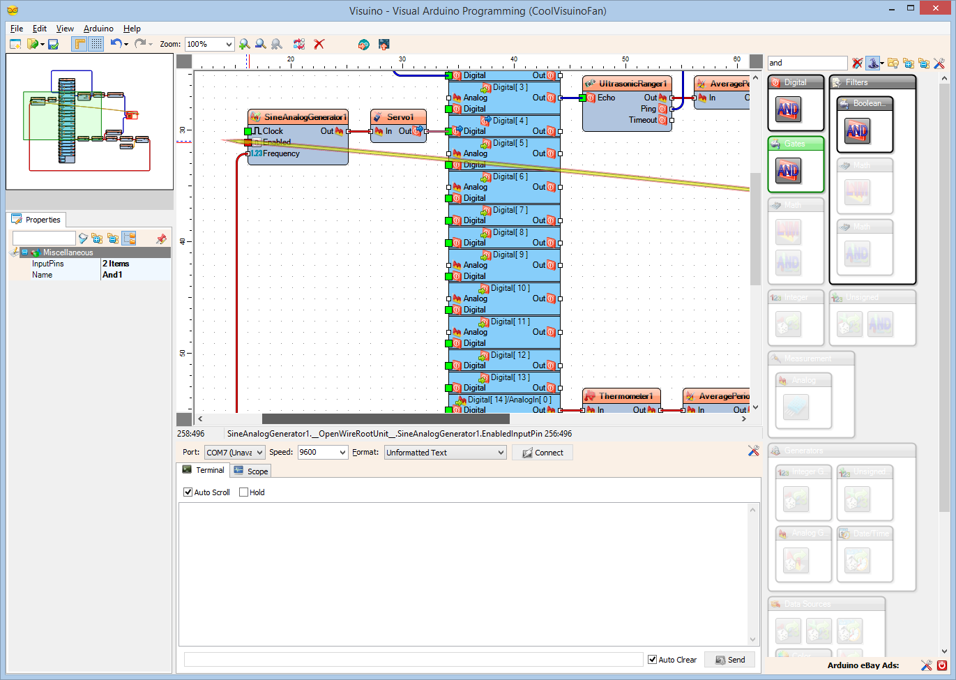 Step 11: In Visuino Add Components to Enable/disable the Fan