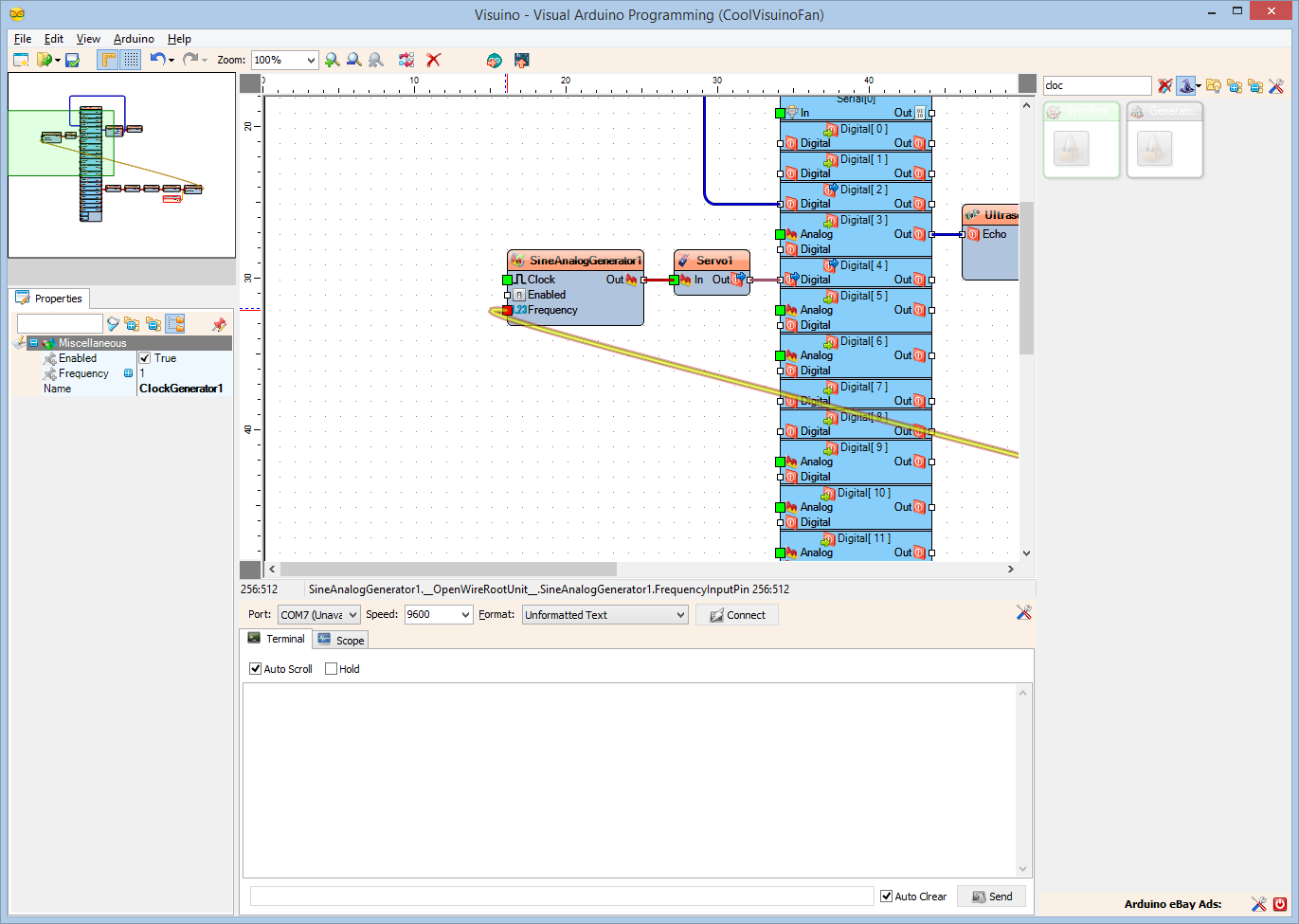 Step 10: In Visuino Add Components to Control the Speed of the Fan
