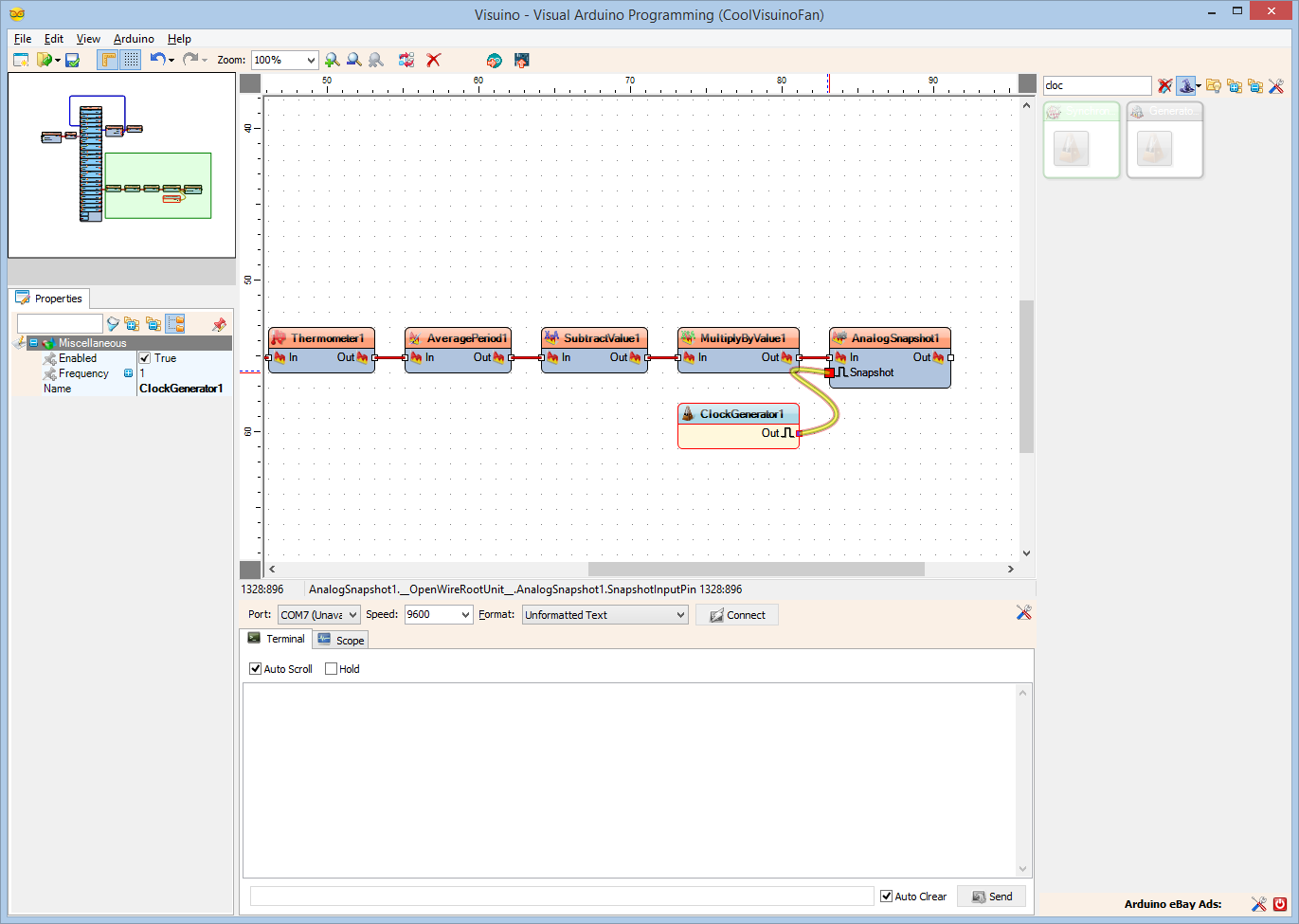 Step 10: In Visuino Add Components to Control the Speed of the Fan